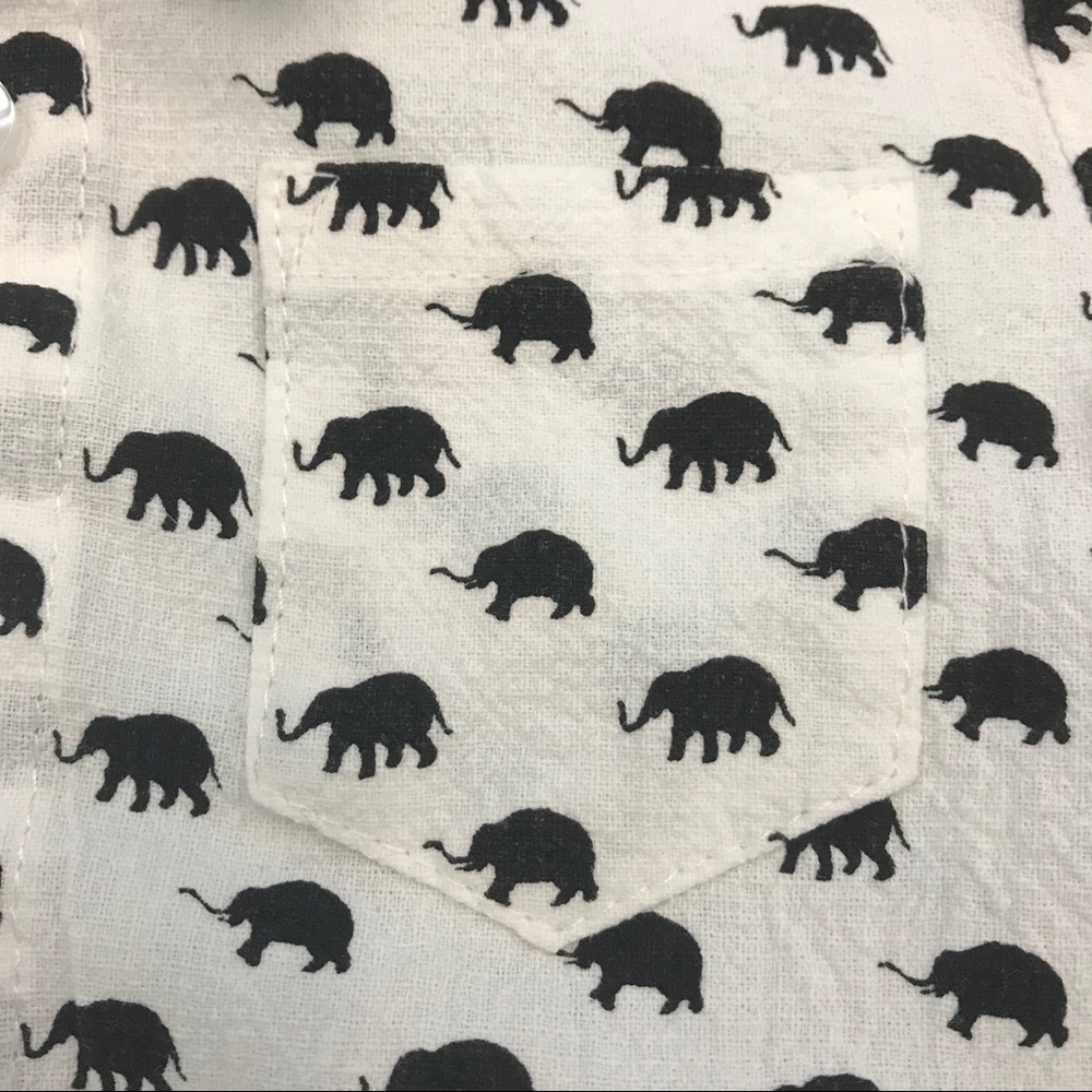 Big Elephant Button-Up Shirt Baby 3-6 Months Child Novelty Print Pattern Cotton - Picture 6 of 9